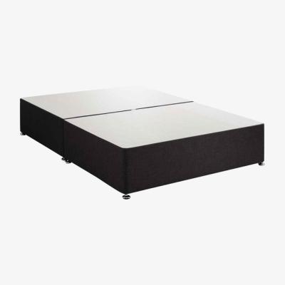 The Range Amara Divan Base Only - Plush Fabric, 2 Drawers Right Side - Black / King