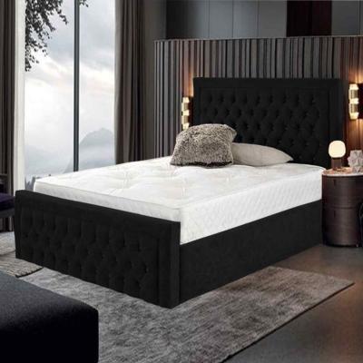The Range Irati Upholstered Plush Velvet Bed Frame - Black / King Size