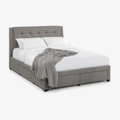 The Range Fullerton Bed With 4 Drawers - Grey / King