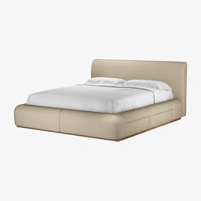 Sofa.com Sunday King Divan Bed in White Sands Soft Chenille - sofa.com