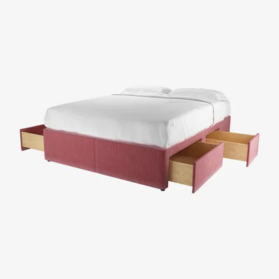 Sofa.com King Divan Base in Dusty Rose Cotton Matt Velvet - sofa.com