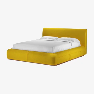 Sofa.com Sunday King Divan Bed in Canary Cotton Matt Velvet - sofa.com