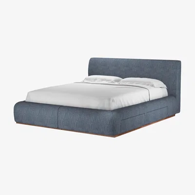 Sofa.com Sunday King Divan Base in Azure Florence Textured Weave