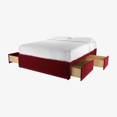 Sofa.com King Divan Base in Claret Cotton Matt Velvet - sofa.com