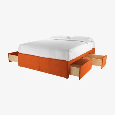 Sofa.com King Divan Base in Paprika Smart Velvet - sofa.com