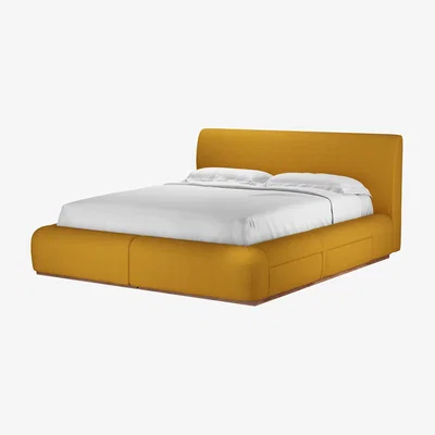 Sofa.com Sunday King Divan Bed in Mango Brushed Linen Cotton - sofa.com