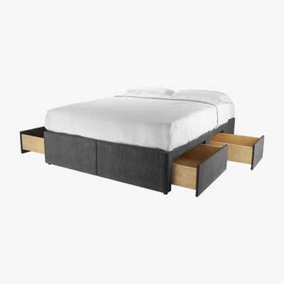 Sofa.com King Divan Base in Armour Smart Velvet - sofa.com