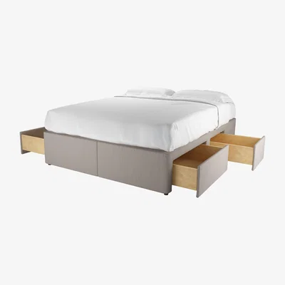 Sofa.com King Divan Base in Stone Brushed Linen Cotton - sofa.com