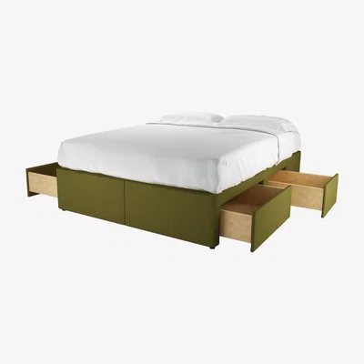Sofa.com King Divan Base in Royal Fern Brushed Linen Cotton - sofa.com