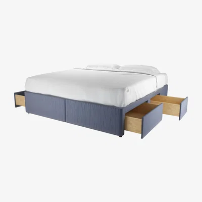 Sofa.com Super King Divan Base in Sapphire Smart Velvet - sofa.com