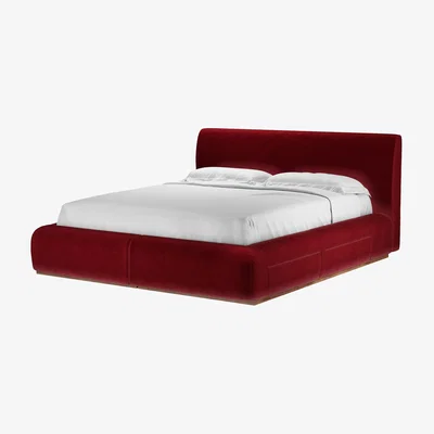 Sofa.com Sunday King Divan Bed in Claret Cotton Matt Velvet - sofa.com