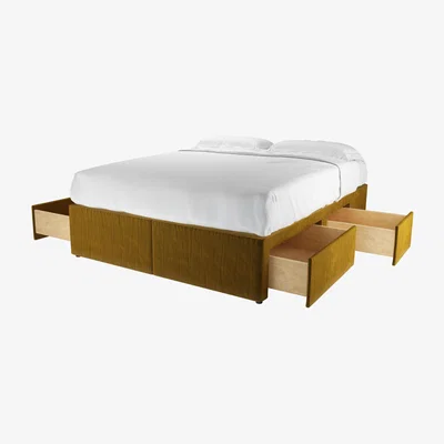 Sofa.com King Divan Basein Nefertiti Gold Cotton Matt Velvet - sofa.com