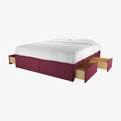 Sofa.com Super King Divan Base in Boysenberry Brushed Linen Cotton - sofa.com