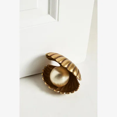 Anthropologie Cristal Metal Shell Door Stop