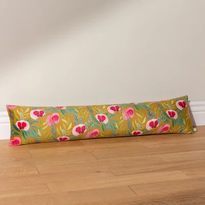 Dunelm House of Bloom Poppy Saffron Draught Excluder