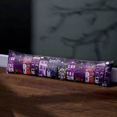 Dunelm Creepy Town Black & Purple Draught Excluder