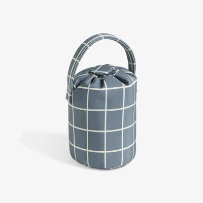 John Lewis John Lewis Woven Check Doorstop, Blue