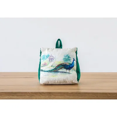 Perch and Parrow Peacock Motif Doorstop