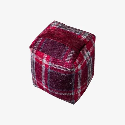 Perch and Parrow Plum Check Doorstop
