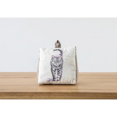 Perch and Parrow Tabby Motif Doorstop