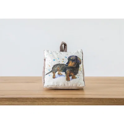 Perch and Parrow Dachshund Motif Doorstop