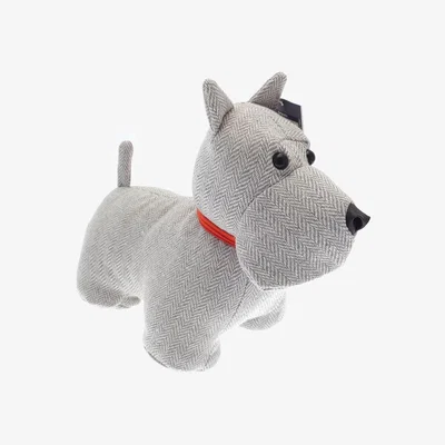 The Range Chequered Dog Door Stop - Grey