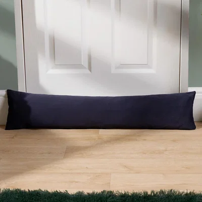 The Range Matte Velvet Door Draught Excluder Draft Insulator - Navy