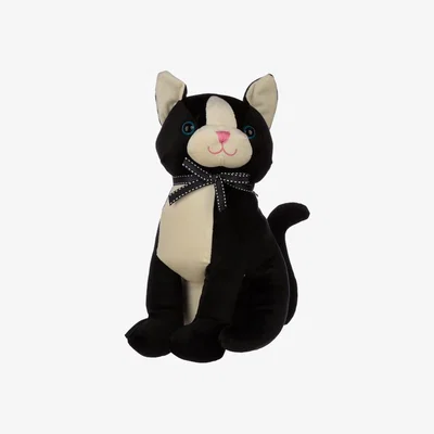 The Range Door Stop - Black Cat with Ribbon - Black