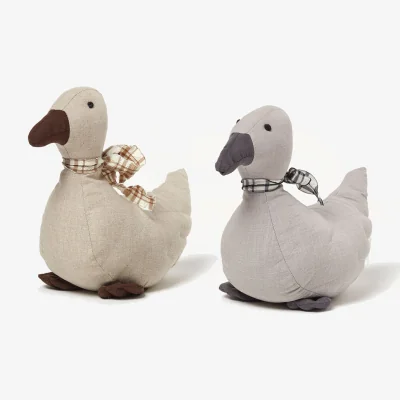 The Range Weighted Duck Fabric Doorstop Pair - Grey