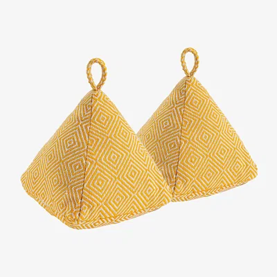 The Range 20cm Chevron Door Stop Pack of 2 - Yellow