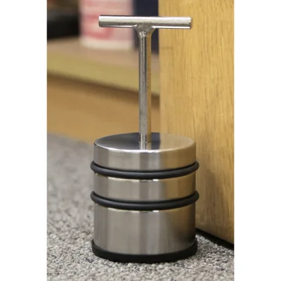 The Range Chrome Door Stopper with Handle - Black, Silver