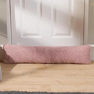The Range Teddy Fleece Door Draught Excluder Draft Insulator - Blush Pink
