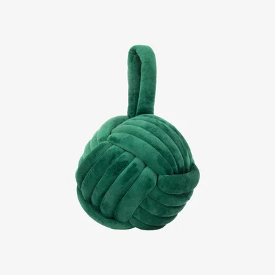 The Range Velvet Knot Door Stop - Emerald
