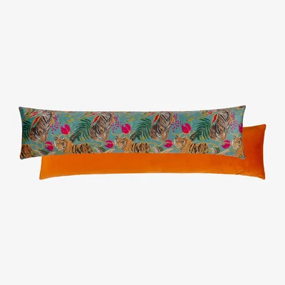 The Range Kali Jungle Tigers Velvet Draught Excluder - Teal