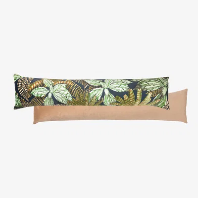 The Range Mogori Abstract Leaves Digitally Printed Velvet  Draught Excluder - Green