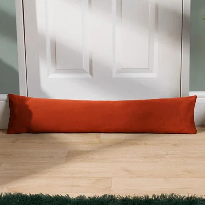 The Range Matte Velvet Door Draught Excluder Draft Insulator - Rust