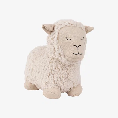 The Range Shearling Fleece Sheep Door Stop - White
