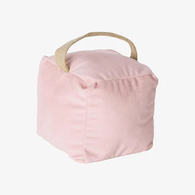 The Range Velvet Cube Door Stop - 14cm x 14cm x 14cm - Pink