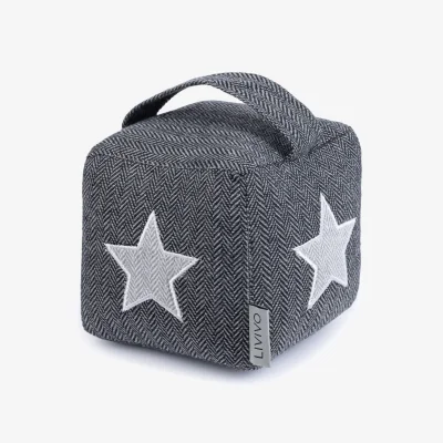 The Range Weighted Cube Door Stopper Star - Grey