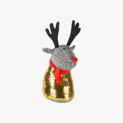 The Range 16x35cm Christmas Door Stop Reindeer - Yellow