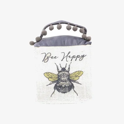 The Range Bee Happy Cube Fabric Bee Doorstop - Neutral