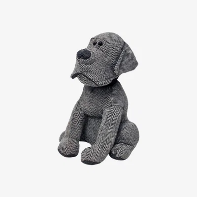 The Range Herringbone Dog Door Stop - Grey