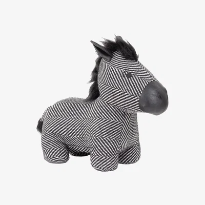 The Range Jacquard Zebra Door Stop - Black