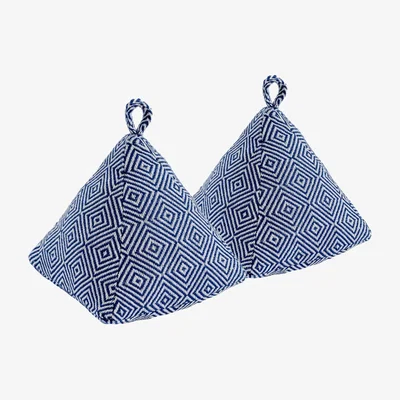 The Range 20cm Chevron Door Stop Pack of 2 - Blue
