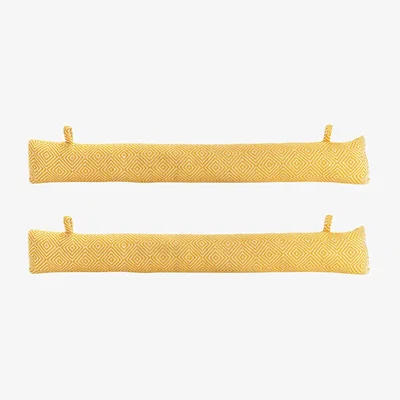 The Range 80cm Chevron Draught Excluder Pack of 2 - Yellow
