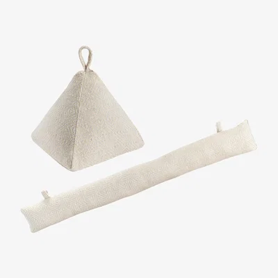 The Range Chevron Door Stop  Draught Excluder Set - Natural
