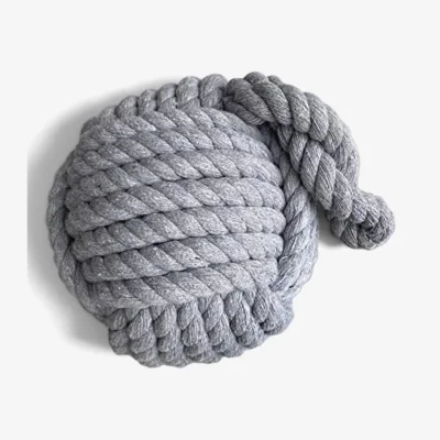 The Range Rope Ball Weighted Door Stop - Grey