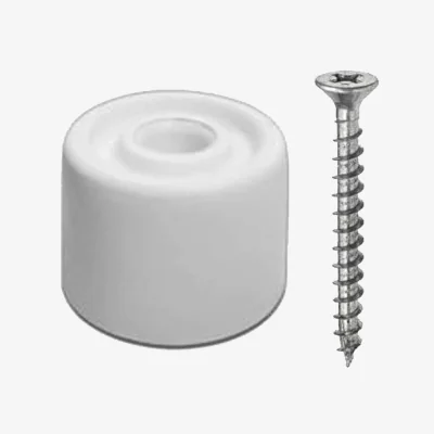 The Range Pack of 2 Dzina Rubber Door Stops and Wall Protectors - White