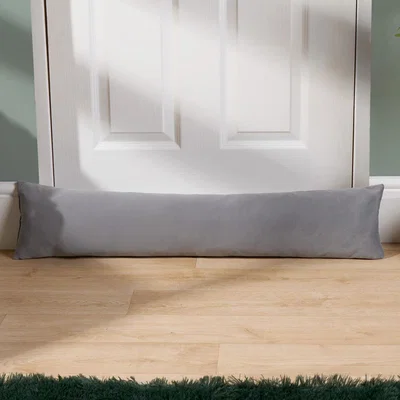 The Range Matte Velvet Door Draught Excluder Draft Insulator - Light Grey