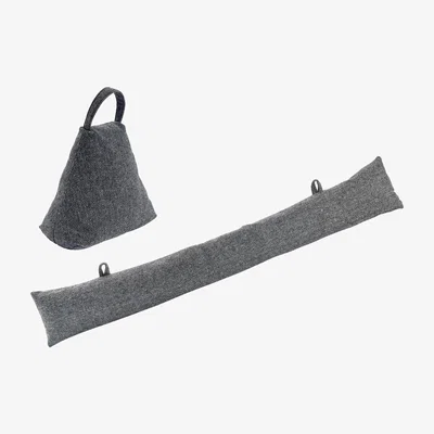 The Range 78.5cm Herringbone Draught Excluders Pack of 2 - Grey